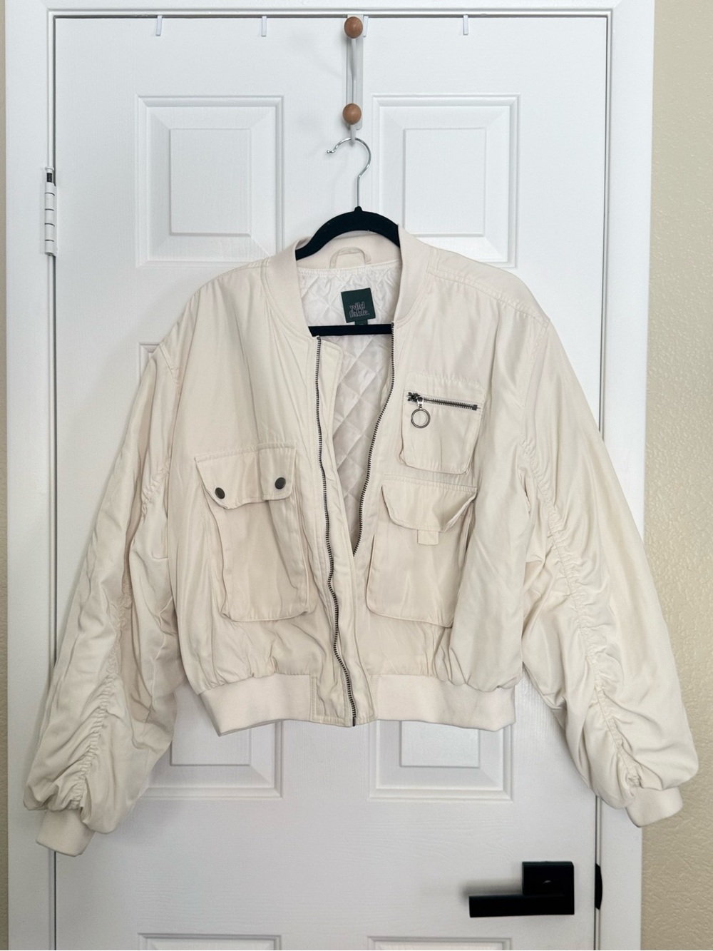 wild fable Ivory Utility Bomber Jacket